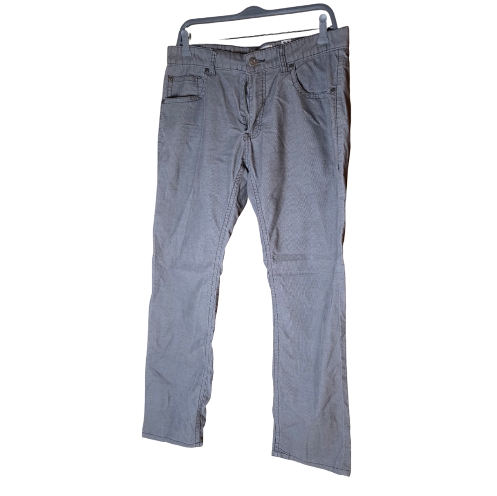 INC International Concepts Berlin Slim Straight Gray Corduroy Pants 34x30